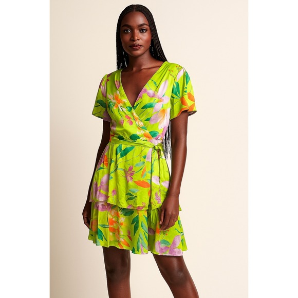 NWT Nicole Miller Tropical Floral Dress - Size M‎ - Picture 1 of 7